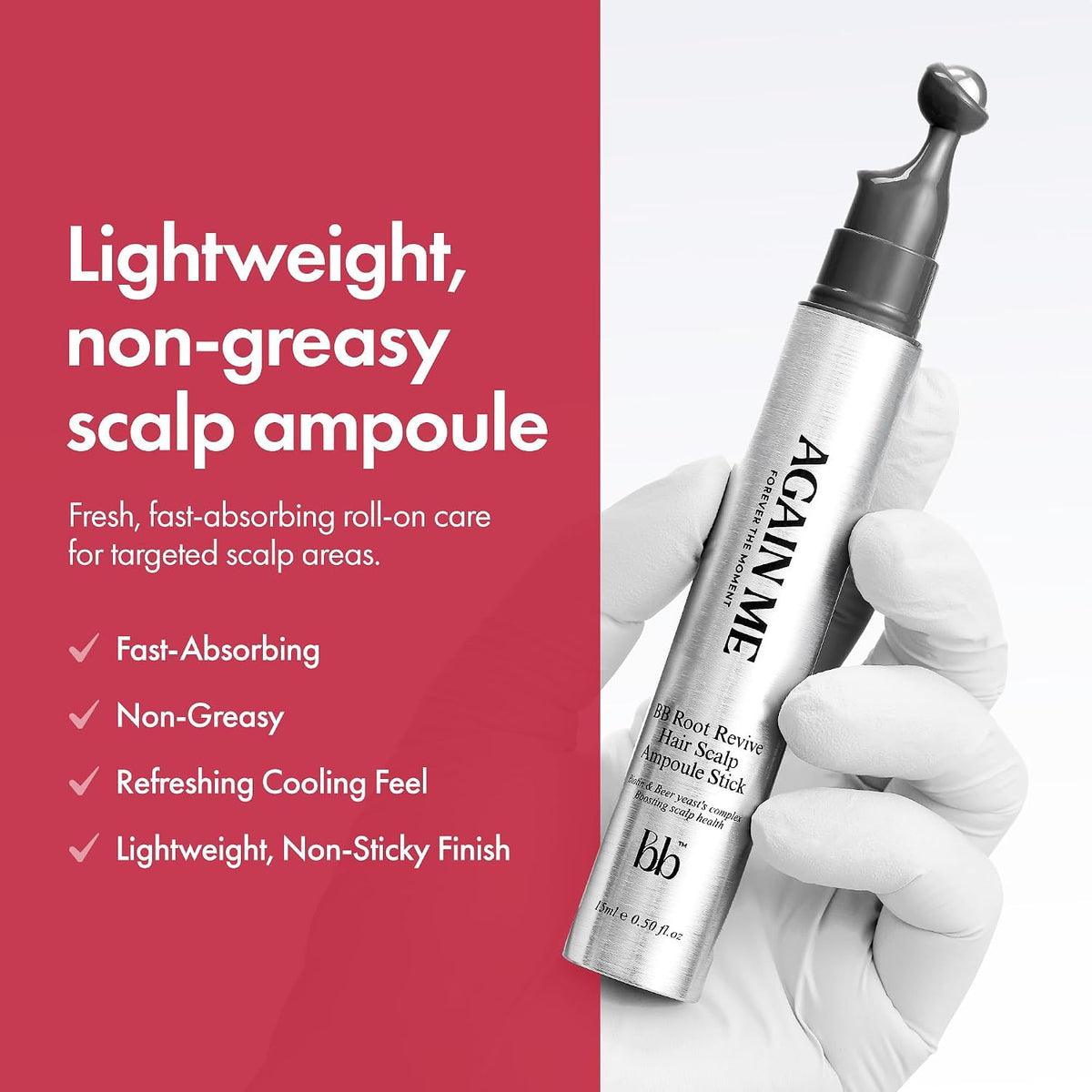 Again me Thickening Scalp Serum Roll-On with Biotin and Caffeine, 0.5 Fl Oz