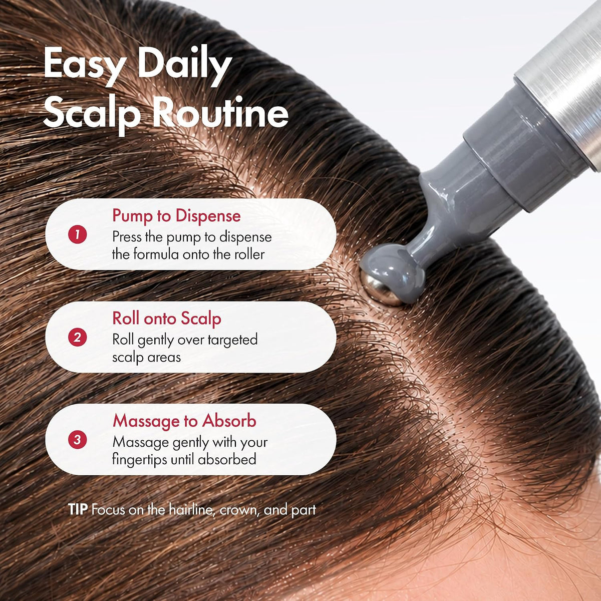 Again me Thickening Scalp Serum Roll-On with Biotin and Caffeine, 0.5 Fl Oz