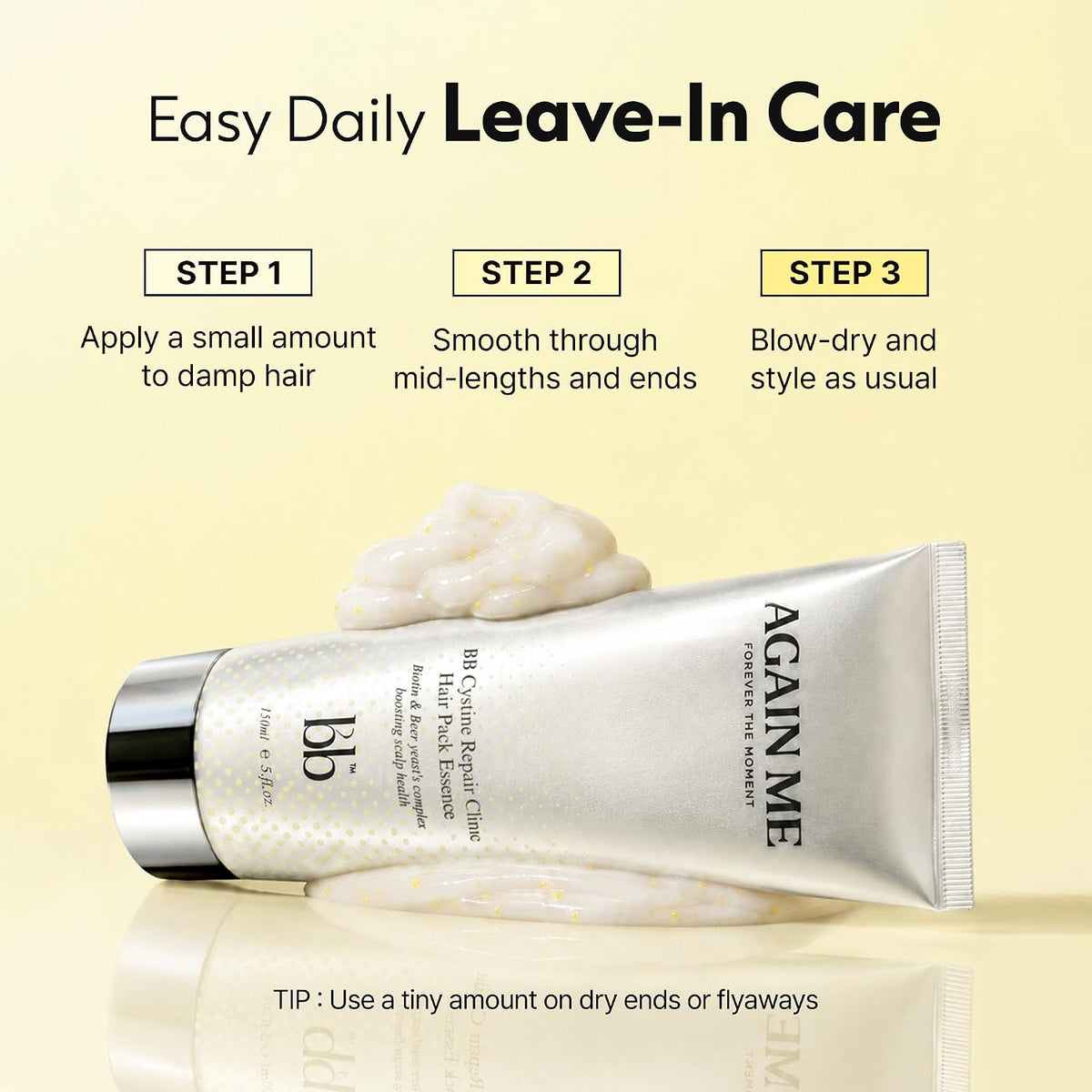 Again me Leave-In Hair Treatment for Frizz and Heat Protectant, 5.07 Fl Oz