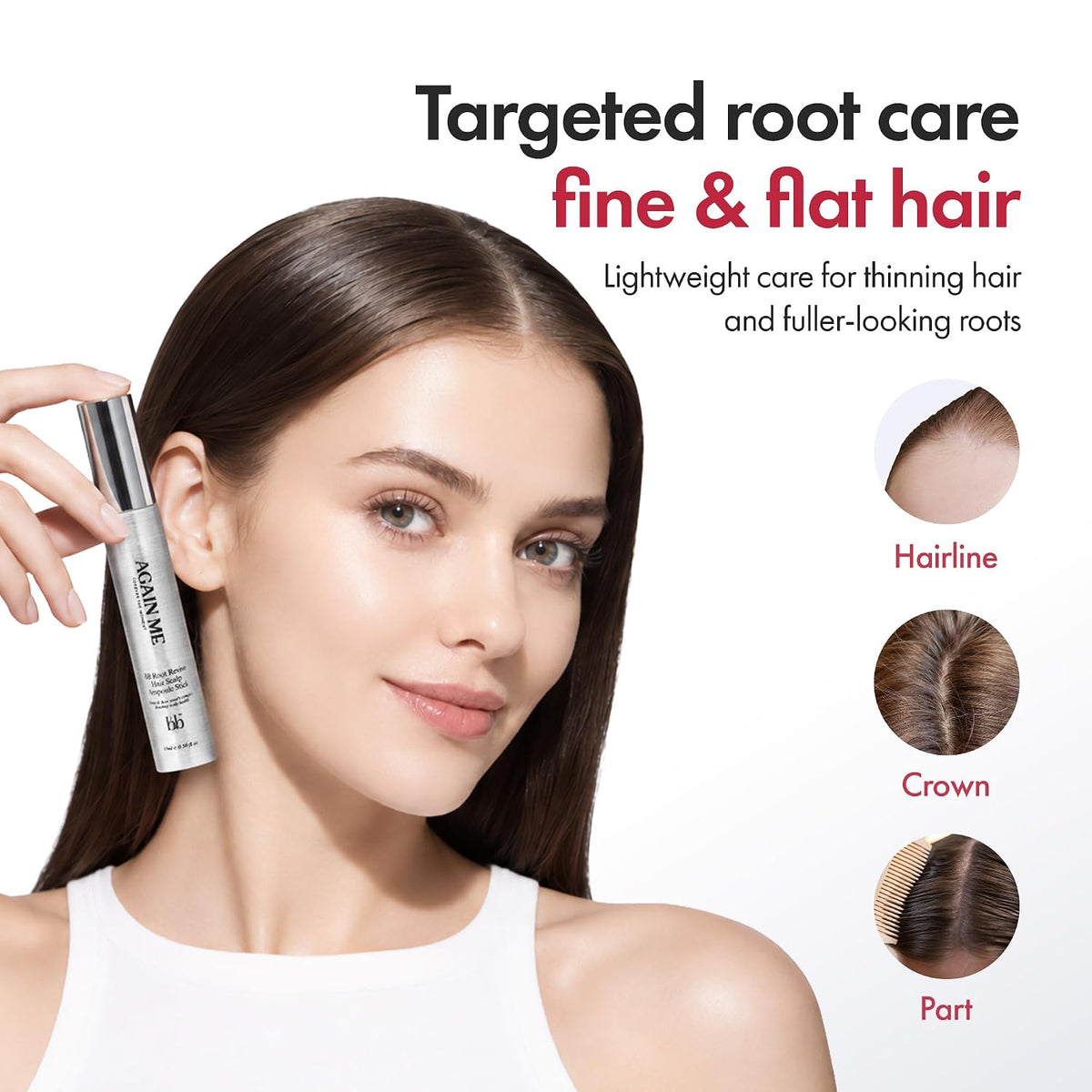 Again me Thickening Scalp Serum Roll-On with Biotin and Caffeine, 0.5 Fl Oz